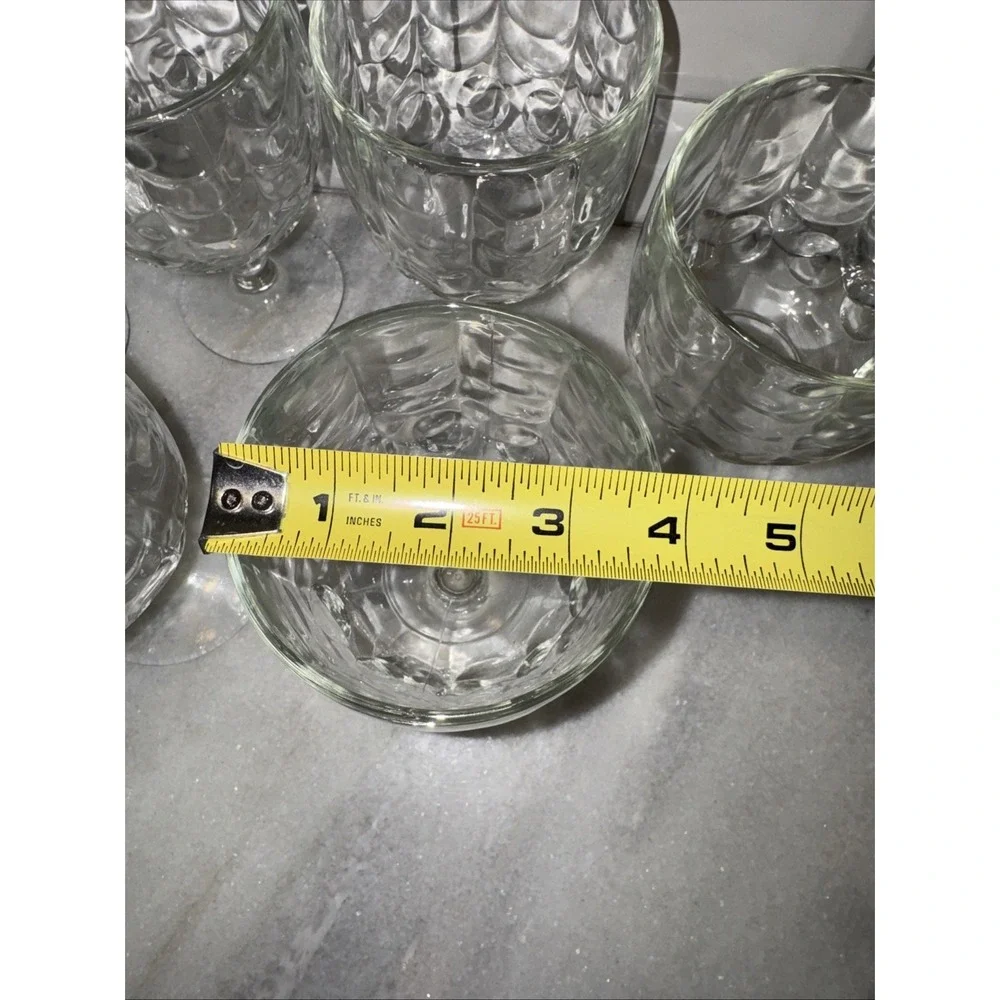 Set Of 6 VTG Bartlett Collin's THUMBPRINT/drape Optic Design GLASS GOBLET GW0001